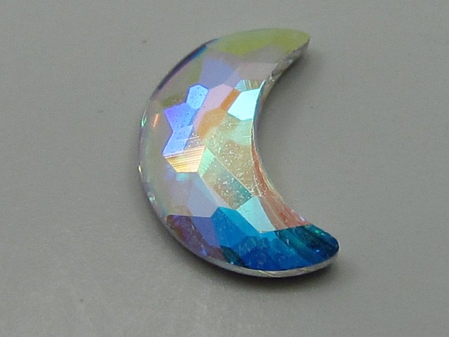 12pcs.MOON  8x5.5mm CRYSTAL AB FLATBACK European Rhinestones